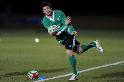 22.02.10 - Wales Rugby Training - Mike Phillips during a night training session in preparation for Wales Friday night match with France. 