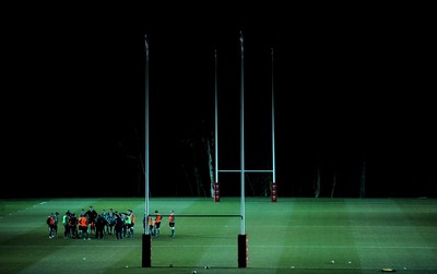 22.02.10 - Wales Rugby Training - Wales players train at night in preparation for their Friday night match with France . 