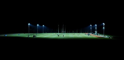22.02.10 - Wales Rugby Training - Wales players train at night in preparation for their Friday night match with France . 