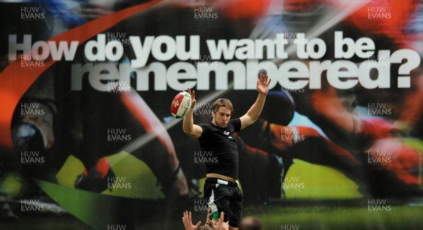 22.02.10 - Wales Rugby Training - Ryan Jones during training. 