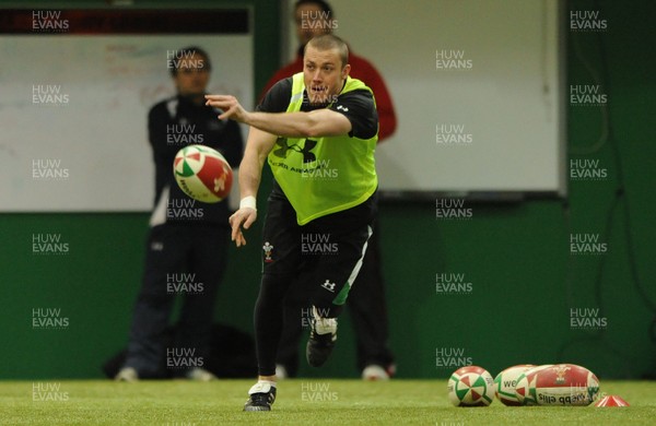 22.02.10 - Wales Rugby Training - Richie Rees during training. 