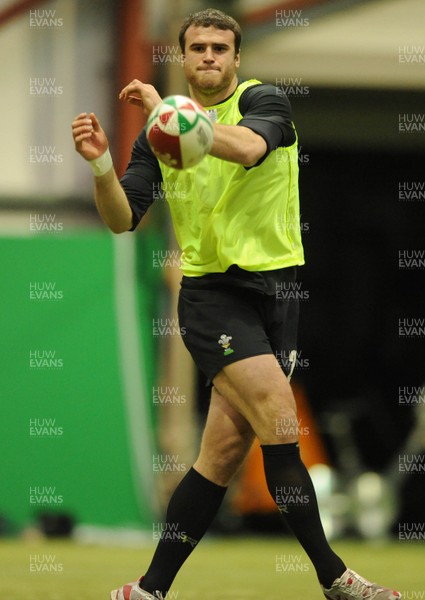 22.02.10 - Wales Rugby Training - Jamie Roberts during training. 