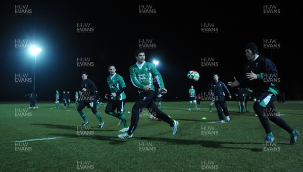 22.02.10 - Wales Rugby Training - Mike Phillips during a night training session in preparation for Wales Friday night match with France. 