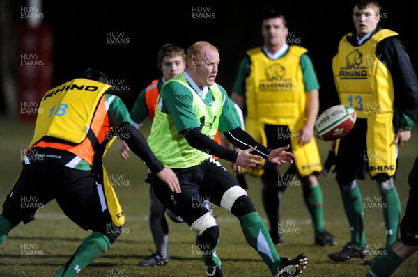 22.02.10 - Wales Rugby Training - Martyn Williams during a night training session in preparation for Wales Friday night match with France. 