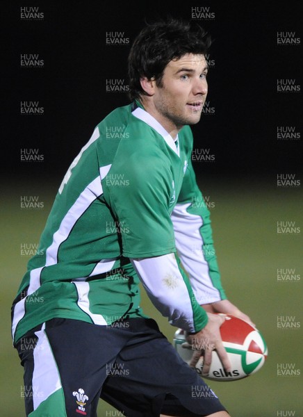 22.02.10 - Wales Rugby Training - Mike Phillips during a night training session in preparation for Wales Friday night match with France. 