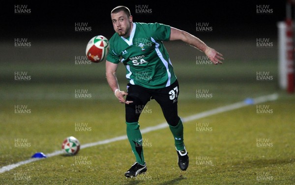 22.02.10 - Wales Rugby Training - Richie Rees during a night training session in preparation for Wales Friday night match with France. 
