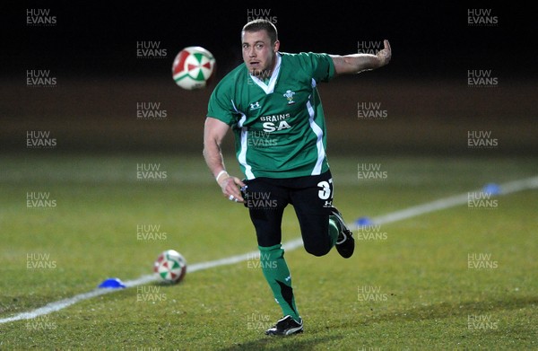 22.02.10 - Wales Rugby Training - Richie Rees during a night training session in preparation for Wales Friday night match with France. 