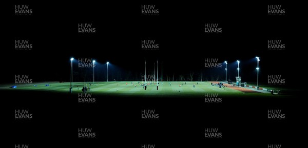 22.02.10 - Wales Rugby Training - Wales players train at night in preparation for their Friday night match with France . 