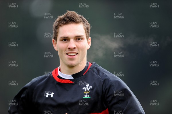 220213 - Wales Rugby Captains Run - George North during training 