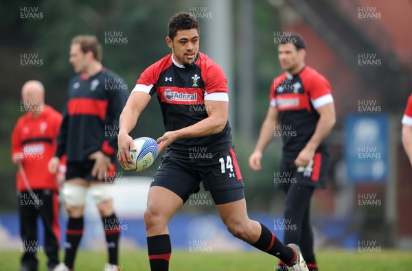 220213 - Wales Rugby Captains Run - Toby Faletau during training 