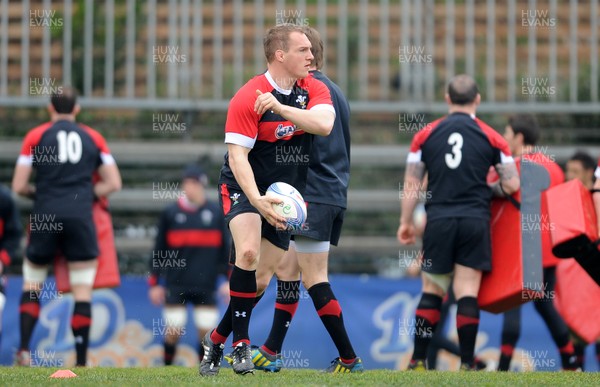 220213 - Wales Rugby Captains Run - Gethin Jenkins during training 