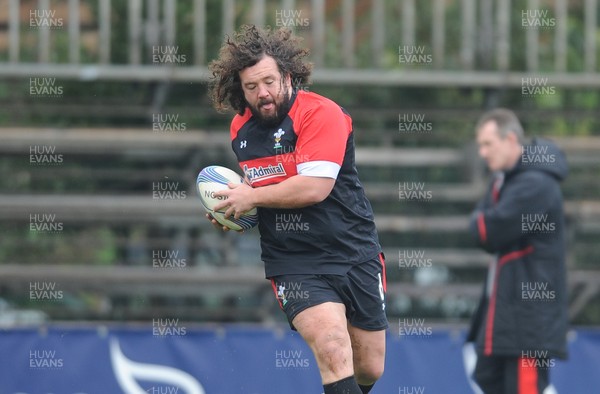 220213 - Wales Rugby Captains Run - Adam Jones during training 