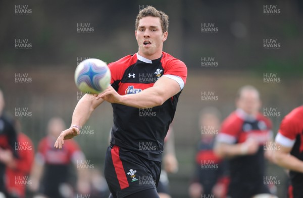 220213 - Wales Rugby Captains Run - George North during training 