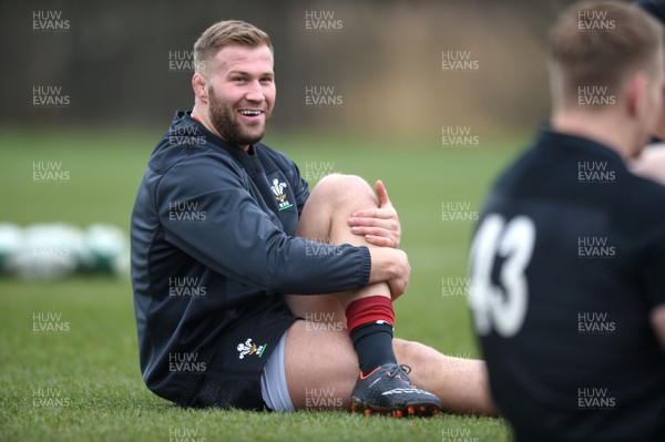 220218 - Wales Rugby Training - Ross Moriarty during training