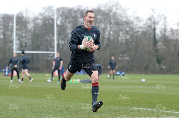 220218 - Wales Rugby Training - Liam Williams during training