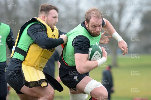 220218 - Wales Rugby Training - Alun Wyn Jones during training