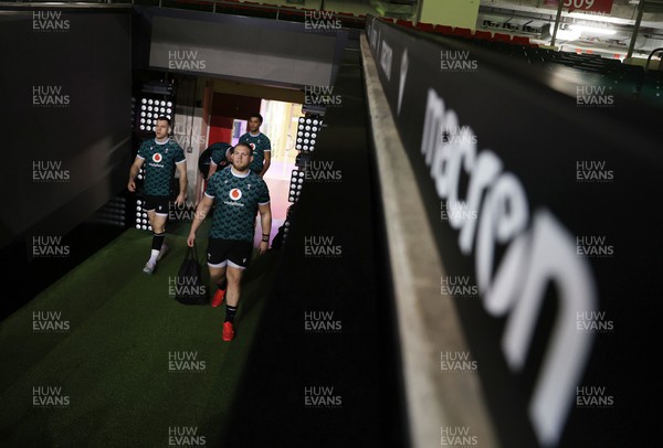 220224 - Wales Rugby Training in the Principality Stadium leading up to their 6 Nations game against Ireland - Corey Domachowski during training