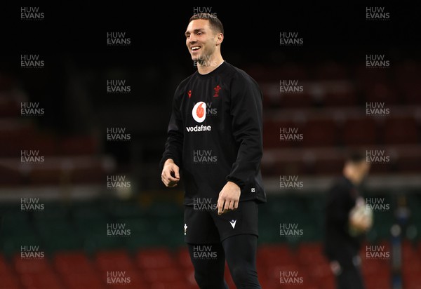 220224 - Wales Rugby Training in the Principality Stadium leading up to their 6 Nations game against Ireland - George North during training