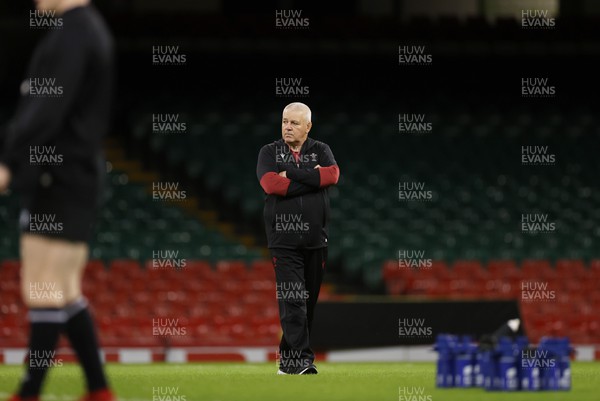 220224 - Wales Rugby Training in the Principality Stadium leading up to their 6 Nations game against Ireland - Warren Gatland, Head Coach during training