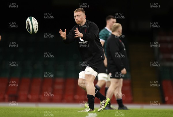 220224 - Wales Rugby Training in the Principality Stadium leading up to their 6 Nations game against Ireland - Tommy Reffell during training