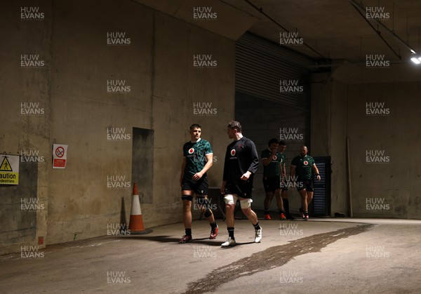 220224 - Wales Rugby Training in the Principality Stadium leading up to their 6 Nations game against Ireland - Dafydd Jenkins and Will Rowlands during training