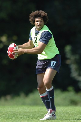22.08.07 - Wales Rugby Training - Colin Charvis looks for support during training 