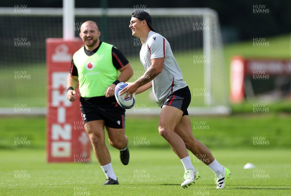 220823 - Wales Rugby Training on the first day after the Rugby World Cup squad was announced - Louis Rees-Zammit during training