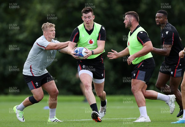 220823 - Wales Rugby Training on the first day after the Rugby World Cup squad was announced - Adam Beard during training