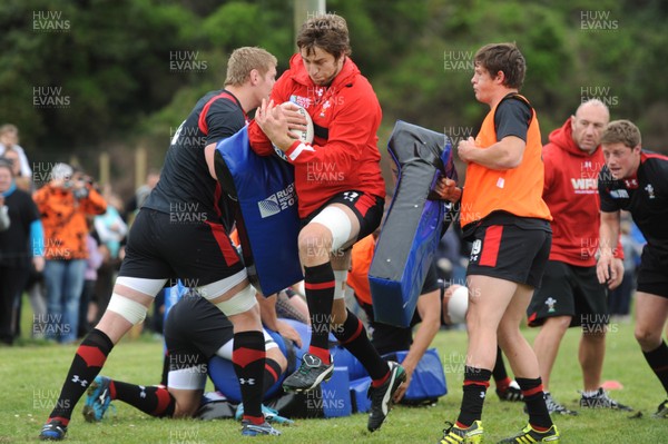 22.09.11 - Wales Rugby Training - Ryan Jones during training. 