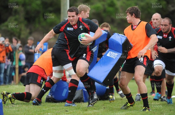 22.09.11 - Wales Rugby Training - Ryan Bevington during training. 
