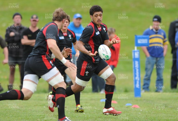 22.09.11 - Wales Rugby Training - Toby Faletau during training. 