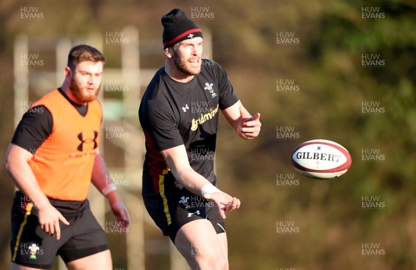 230117 - Wales Rugby Training - Alun Wyn Jones during training