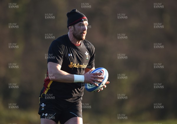 230117 - Wales Rugby Training - Alun Wyn Jones during training