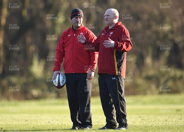 230117 - Wales Rugby Training - Alex King and Neil Jenkins during training