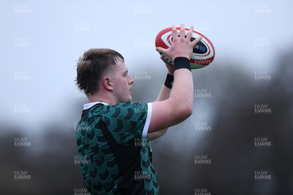 230124 - Wales Rugby Training in the first week of training for the 2024 Guinness 6 Nations - Evan Lloyd during training