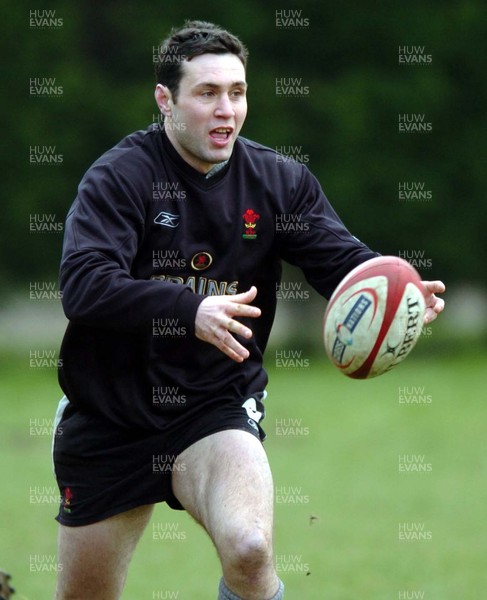 230205 - Wales Rugby Training - Wales' Stephen Jones pictured during training today