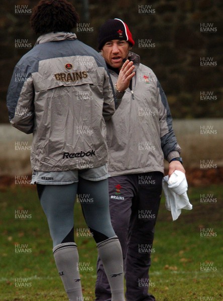 220206 - Wales Rugby Wales forwards coach Robin McBryde during a training session ahead of his side's clash against Ireland  