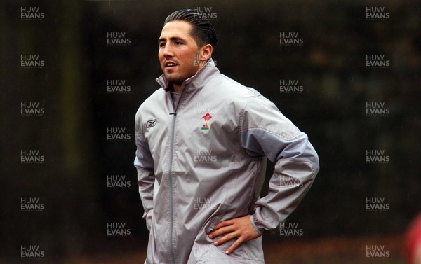 220206 - Wales Rugby Wales' Gavin Henson takes part in a training session ahead of his side's clash against Ireland  