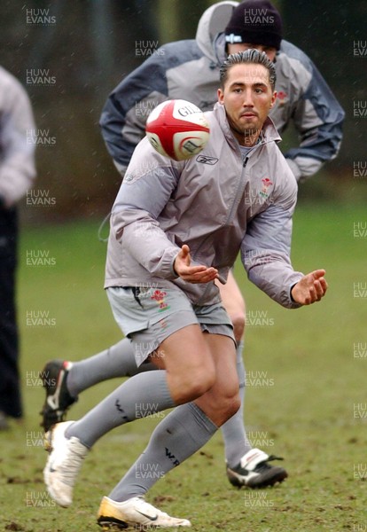 220206 - Wales Rugby Wales' Gavin Henson takes part in a training session ahead of his side's clash against Ireland  