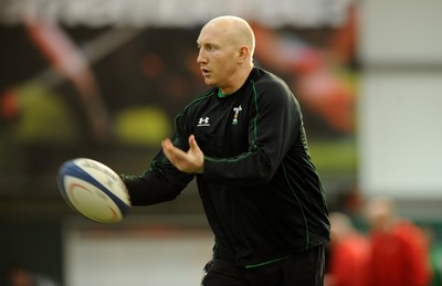 23.02.09 - Wales Rugby Training - Tom Shanklin in action during training. 