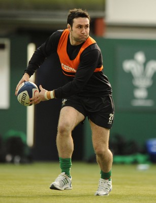 23.02.09 - Wales Rugby Training - Stephen Jones in action during training. 