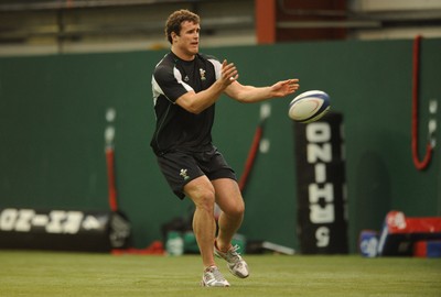 23.02.09 - Wales Rugby Training - Jamie Roberts in action during training. 