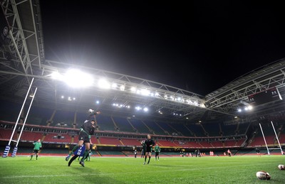 23.02.09 - Wales Rugby Training - Wales players during a late night training session at the Millennium Stadium. Wales are preparing to play France in Paris on Friday night. 