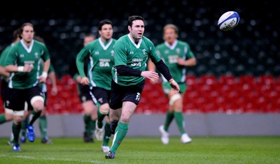 23.02.09 - Wales Rugby Training - Stephen Jones in action during a night training session. 