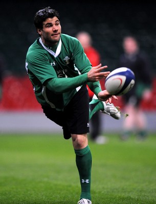 23.02.09 - Wales Rugby Training - Mike Phillips in action during a night training session. 