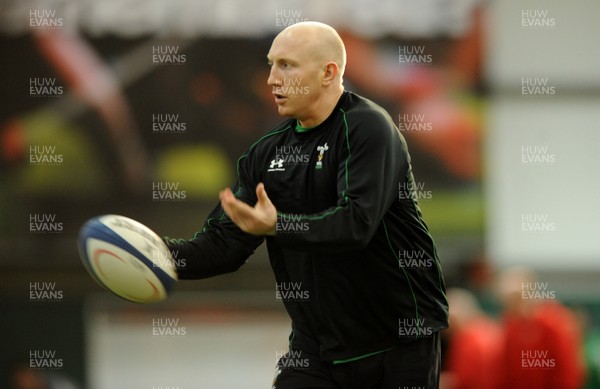 23.02.09 - Wales Rugby Training - Tom Shanklin in action during training. 