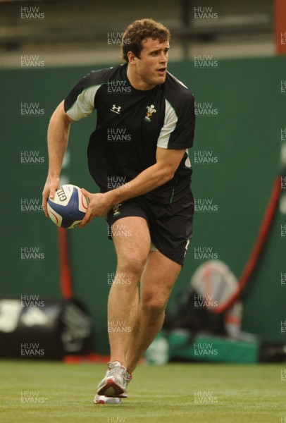 23.02.09 - Wales Rugby Training - Jamie Roberts in action during training. 
