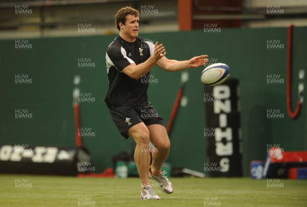 23.02.09 - Wales Rugby Training - Jamie Roberts in action during training. 
