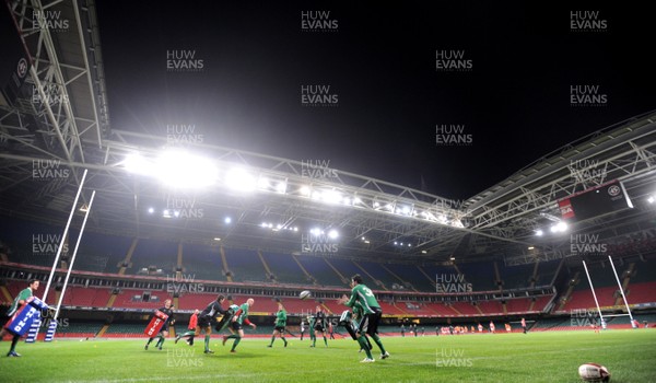 23.02.09 - Wales Rugby Training - Wales players during a late night training session at the Millennium Stadium. Wales are preparing to play France in Paris on Friday night. 