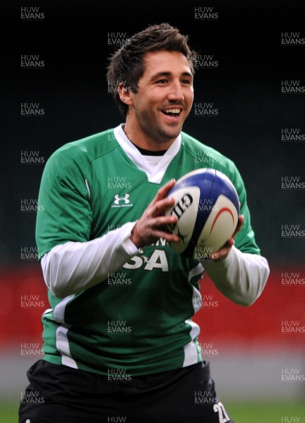 23.02.09 - Wales Rugby Training - Gavin Henson during a night training session. 